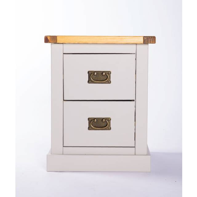 Chilton 2 Drawer Bedside Table - Grey (56cm H X 45cm W X 40cm D)