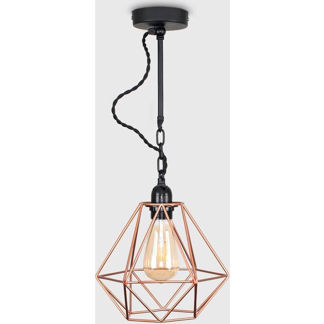 Harp 1-Light Geometric Pendant - Copper (21cm H X 31cm W X 31cm D)