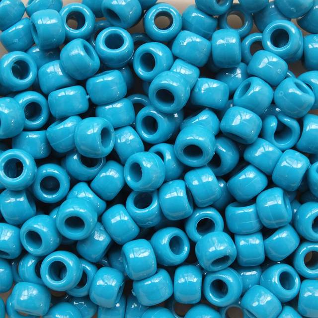 Dark Turquoise Blue Crow Beads Pony Beads Made in USA 6x9mm