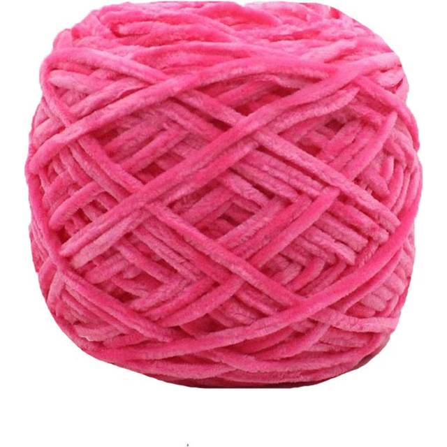 Clisil Knitting Hot Pink Chenille Yarn DIY Velvet Chenille Yarn 8oz/25