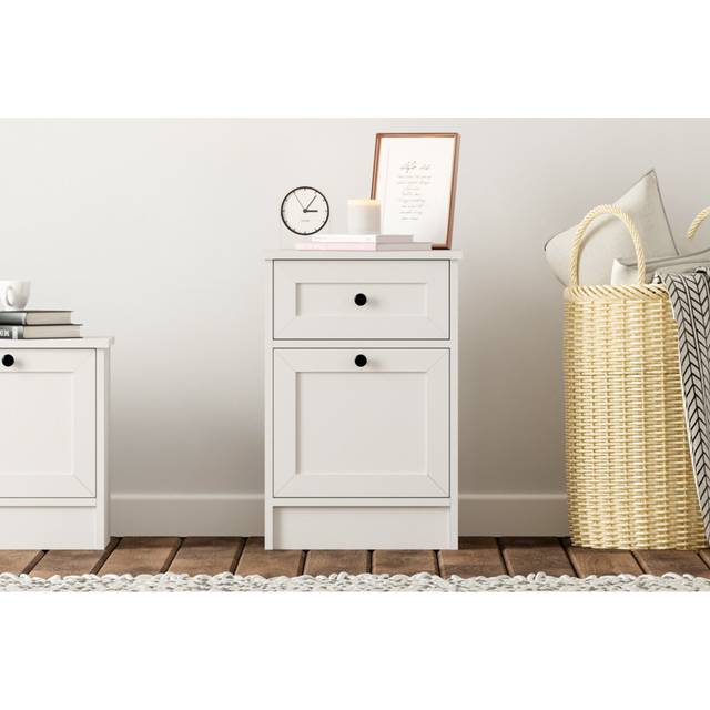 Minisink 1 - Drawer Nightstand in White (64cm H X 45cm W X 40cm D)