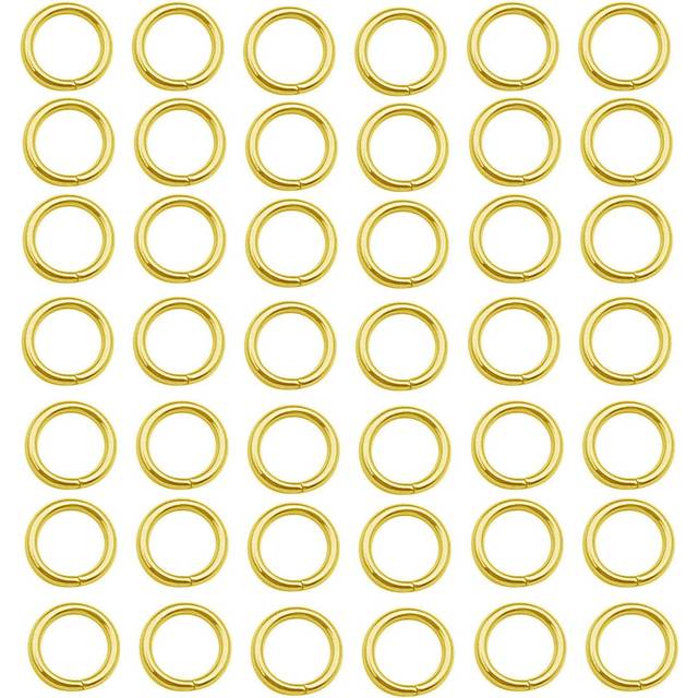 120 pcs Gold Plated Stainless Steel Rings Jump Rings Connector Rings for Jewelry Making Necklaces Bracelet Earrings Keychain DIY Craft 13301-Gold  8mm