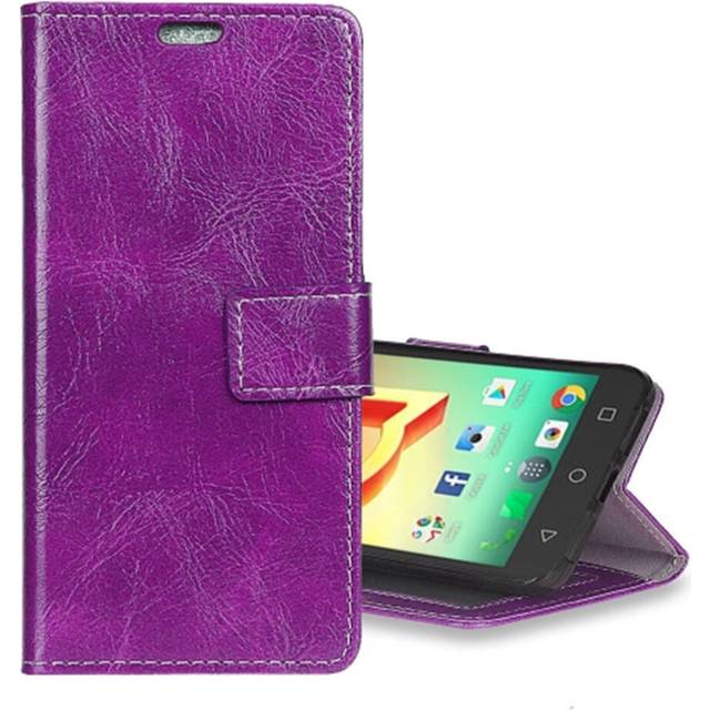 Alcatel A50 Retro Crazy Horse Texture Horizontal Flip Leather Case with Holder & Card Slots & Wallet & Photo Frame (Purple)