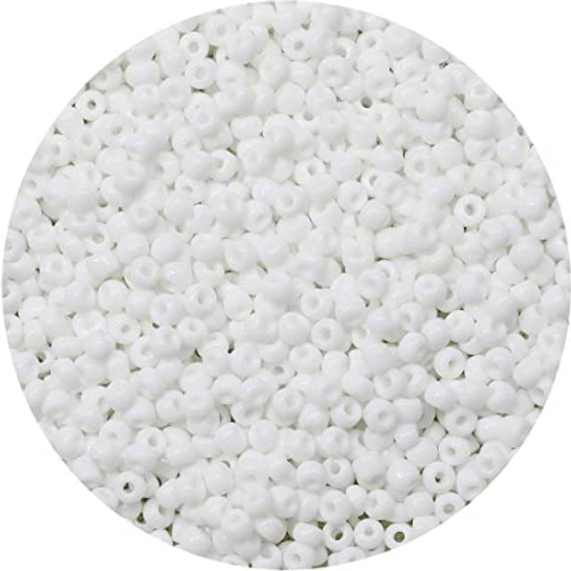 Bala&Fillic Opaque White Color 4mm Seed Beads About 1200pcs/100Grams in Bag  6/0 Glass Craft Beads for Making Bracelet and Necklace (White)