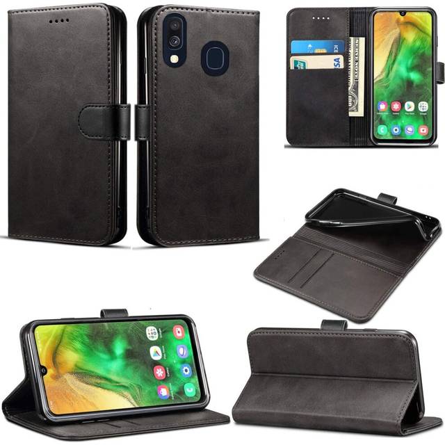 Case Compatible for Samsung Galaxy A20e (5.8 Inch) Leather Magnetic Closure Flip Card Holder Wallet Stand View Protective Cover...