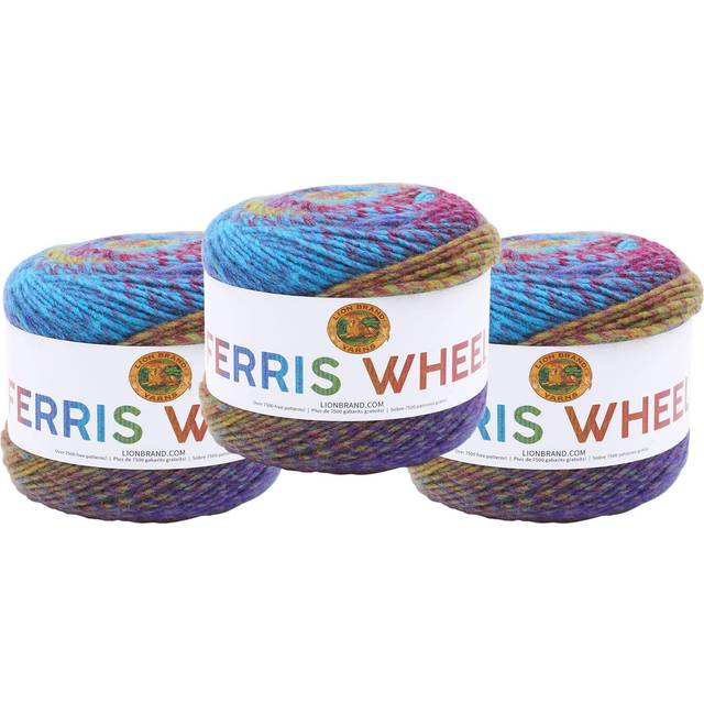 Lion Brand Yarn Ferris Wheel Yarn  Multicolor Yarn for Knitting  Crocheting  and Crafts  3-Pack  Vintage Carousel