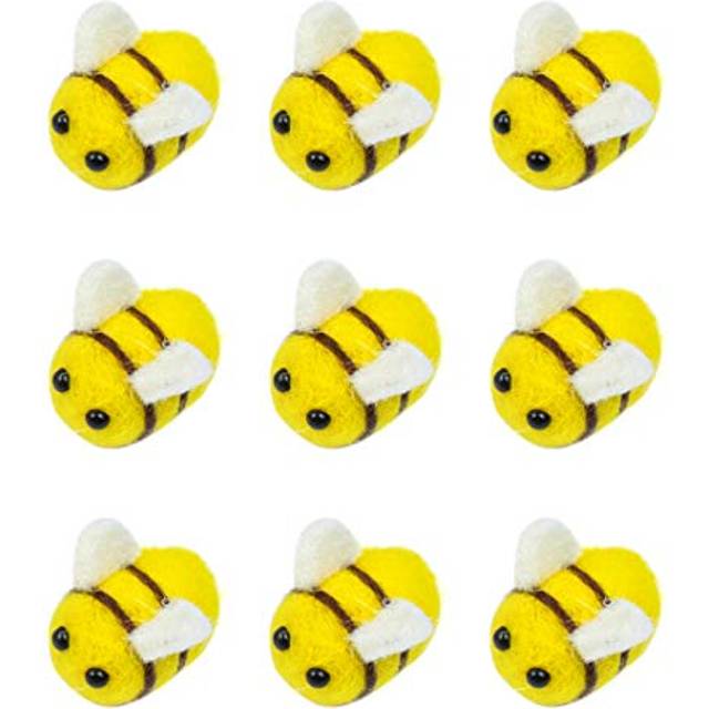 AUEAR  10 Pack Wool Felt Cute Bumble Bee Craft Ball Mini Crafts Honey