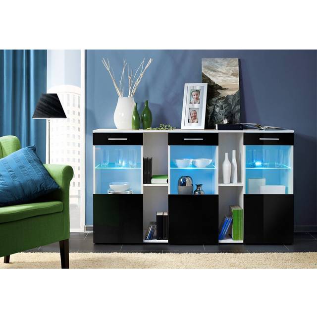 Bardwell 160 Cm Wide 3 Drawer Sideboard - Black (92cm H X 160cm W X 40cm D)