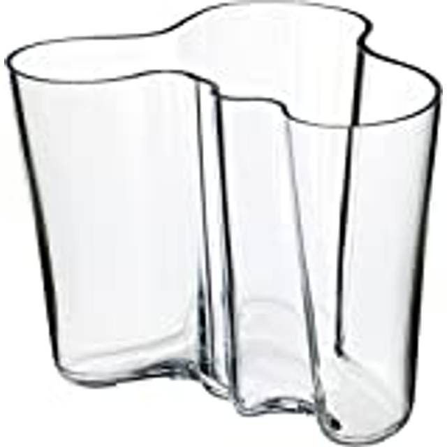 Iittala Alvar Aalto transparent kristallglas vas i vågform, mått: 16 cm x 20,8 cm, 1007041