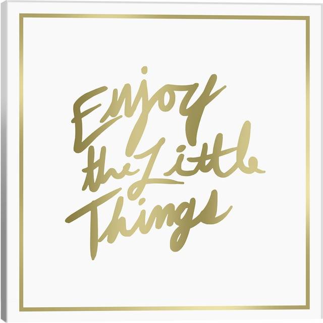 &#39;Enjoy the Little Things Border&#39; Textual Art Print on Canvas (66.04 cm H x 66.04 cm W x 1.91 cm D)