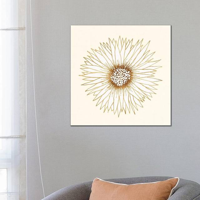 Gold Sunflower - Wrapped Canvas Painting (66.04cm H x 66.04cm W x 1.91cm D)