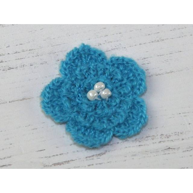 Beaded Flower Patch Motif Turquoise