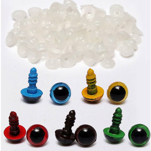 2Set 8mm 5 Colors Washers Plastic Safety Eyes Teddy Bear Doll Puppets Toys Handmade Craft DIY Tool