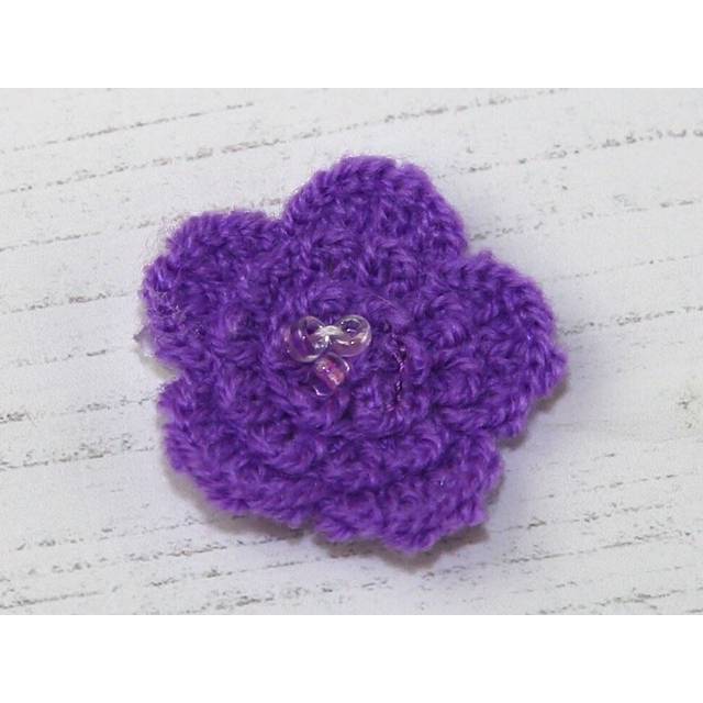 Beaded Flower Patch Motif Purple
