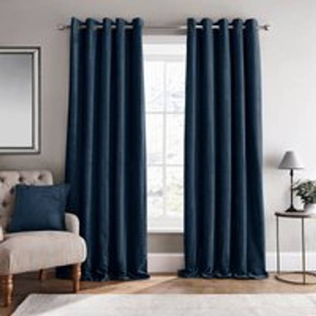 Dorma Lymington Eyelet Curtains - Navy