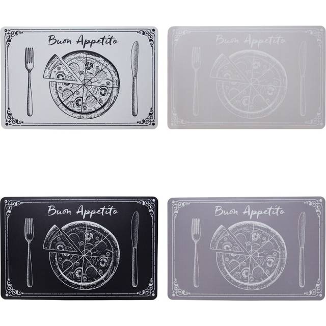 Set Of 4 Placemats Pizza Vintage Dining Table Dinner Place Mats Flexible Kitchen
