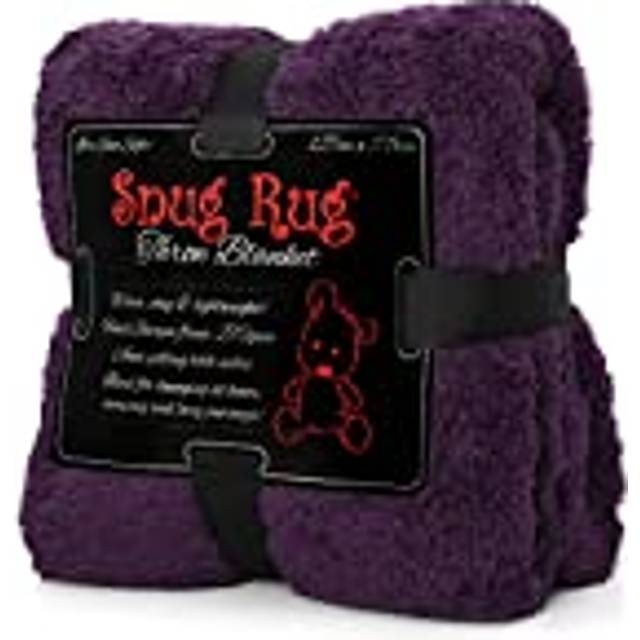 "Snug Rug Special Edition Blankets Luxury Sherpa Fleece 127 x 178cm (50"" x 70"") Sofa Couch Soft Throw Blanket (Purple)"