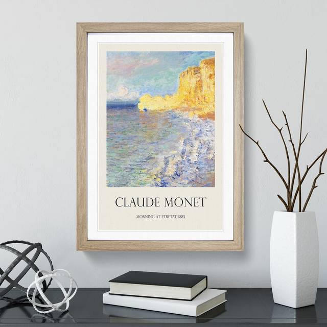 Morning in Etretat by Claude Monet - Picture Frame Painting (36cm H x 27cm W x 2cm D)