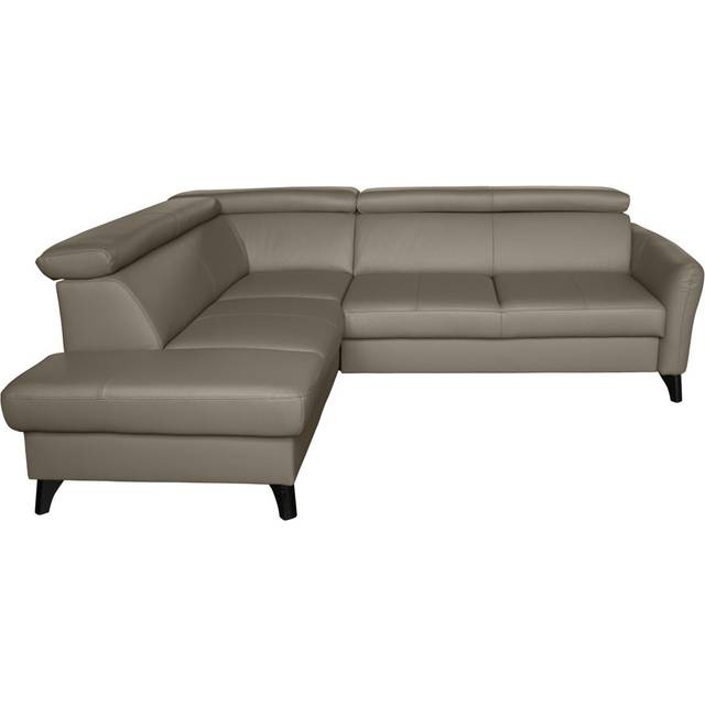 Victoria Upholstered Sleeper Corner Sofa with Ottoman - Taupe (97cm H X 242cm W X 198cm D)