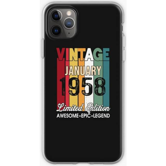 Phone Case Vintage January 1958 Limited Edition 64th Birthday Gifts for iPhone Samsung 14 13 12 11 Plus Pro Max Galaxy S23 S22 Ultra Note 20 10