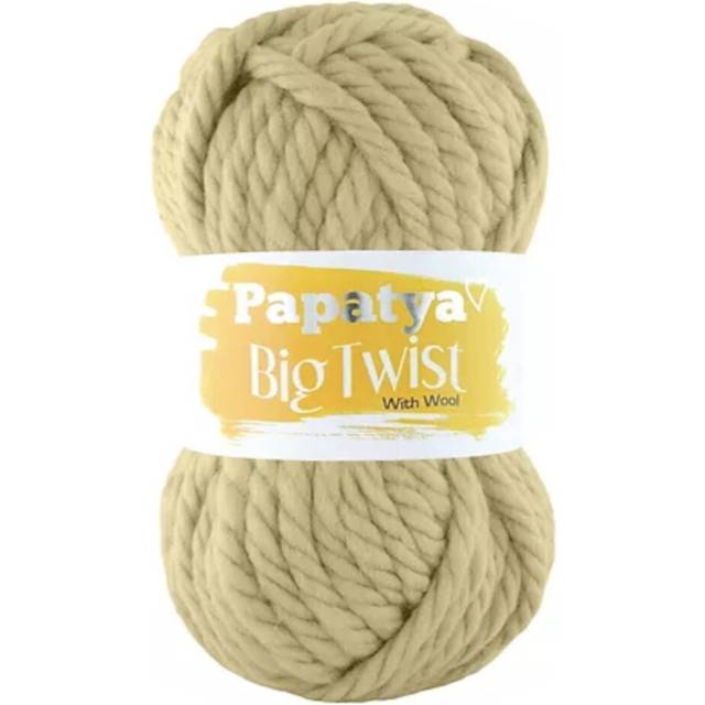 (Beige (9230)) Papatya Big Twist Mega Chunky Yarn Acrylic & Wool 200g