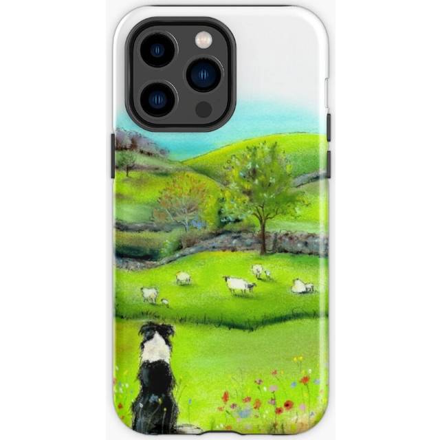 Phone Case Keeping Watch - Border Collie Sheep Dog for iPhone Samsung 14 13 12 11 Plus Pro Max Galaxy S23 S22 Ultra Note 20 10