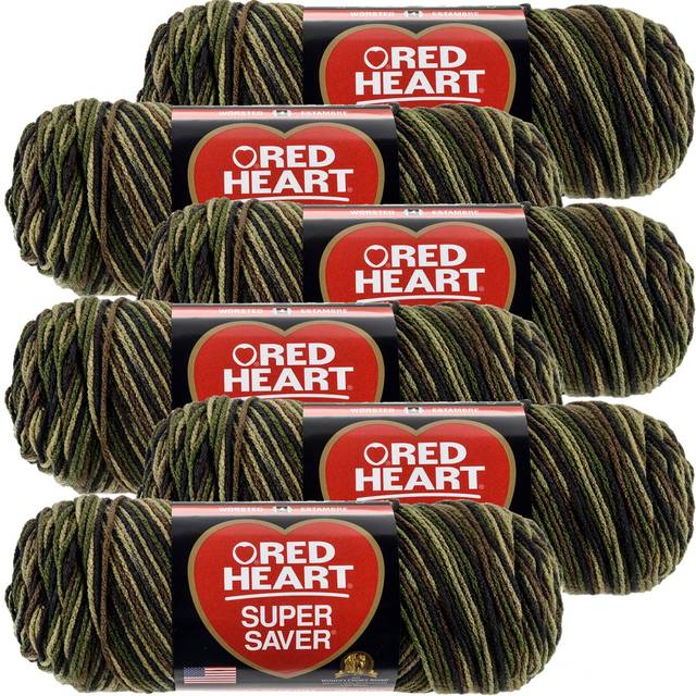 Red Heart Camouflage Super Saver Yarn 6Pk 6 Pack
