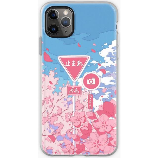 Phone Case The cute Japanese signs, sky, and pink cherry blossom  for iPhone Samsung 14 13 12 11 Plus Pro Max Galaxy S23 S22 Ultra Note 20 10