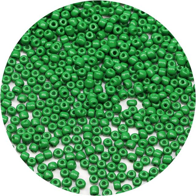 BalaFillic Opaque green color 4mm Seed Beads About 1200pcs100grams in Bag  60 glass craft Beads for Making Bracelet and Necklace (green)