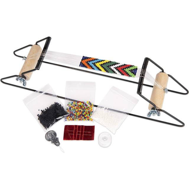 The Beadsmith Metal Bead Loom Kit, Includes Loom (125 x 25 x 3), Thread, Needles, and 18 grams glass Beads for Bracelets, Necklaces, Belts, and More