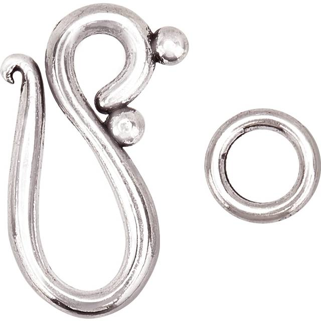 PH PandaHall 40 Sets S Ring Toggle Clasps Drop Tibetan Silver S Hook Ring Jewelry Clasps Ring Clasps Connectors for Necklace Bracelet Jewelry Making D