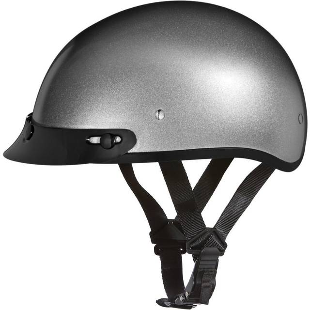 Daytona Helmets Half Skull cap Motorcycle Helmet - DOT Approved Silver