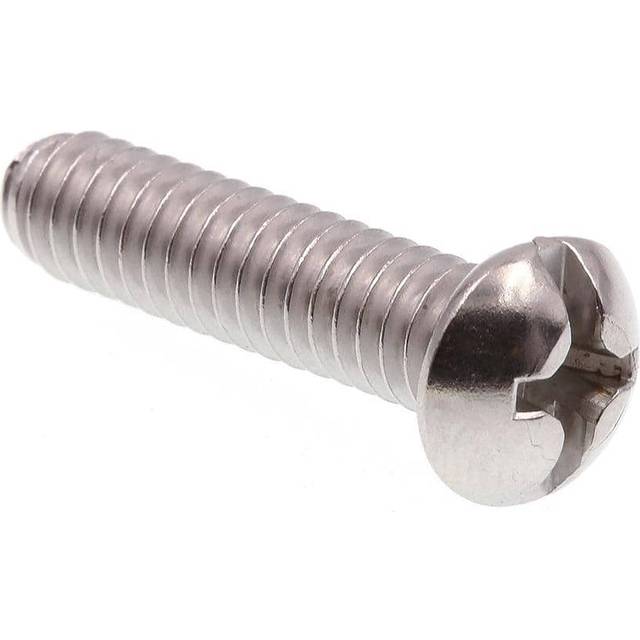 Prime-Line 9005374 Machine Screw  Round Head  Slotted/Phillips Combo  1/4 in-20 X 1 in  Grade 18-8 Stainless Steel  Pack of 100