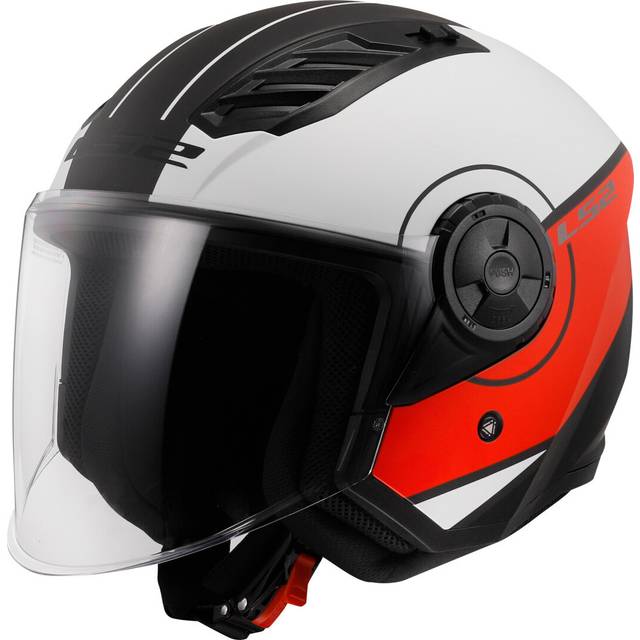 LS2 OF616 Airflow II Open Helmet Solid Matt White/RedXXL (XXL)