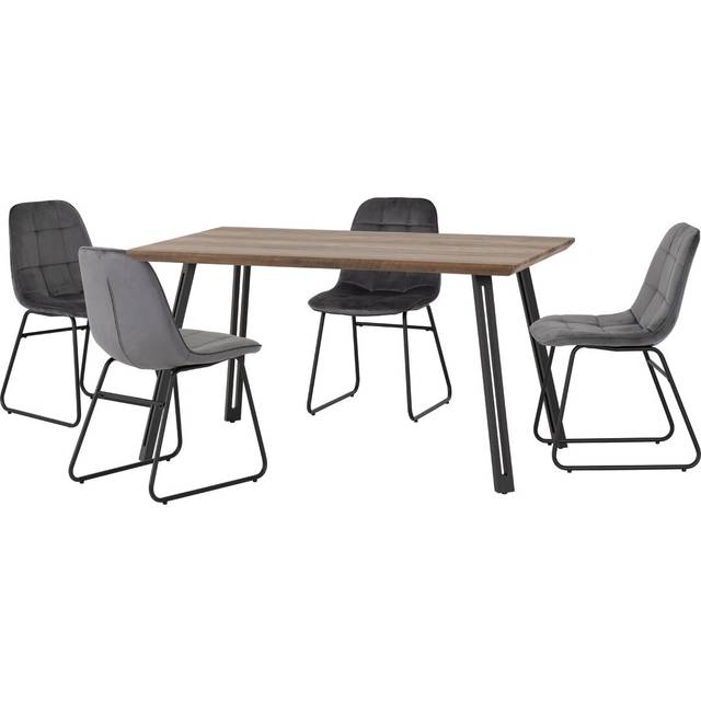 QUEBEC STRAIGHT & LUKAS DINING SET - Grey (4)