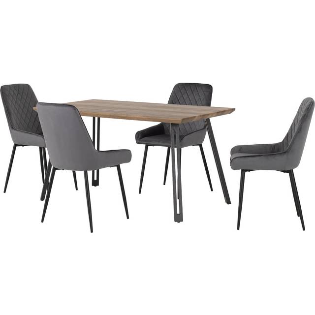 QUEBEC STRAIGHT & AVERY DINING SET - Grey (4)