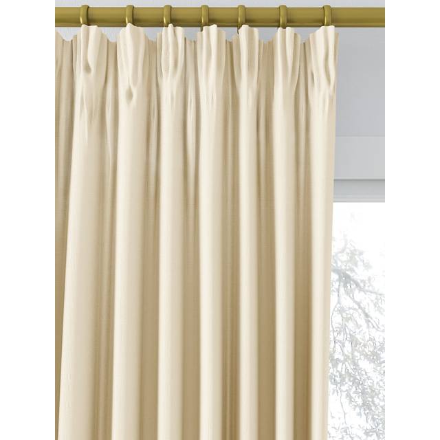 John Lewis Textured Weave Recycled Polyester Pair Blackout/Thermal Lined Pencil Pleat Curtains