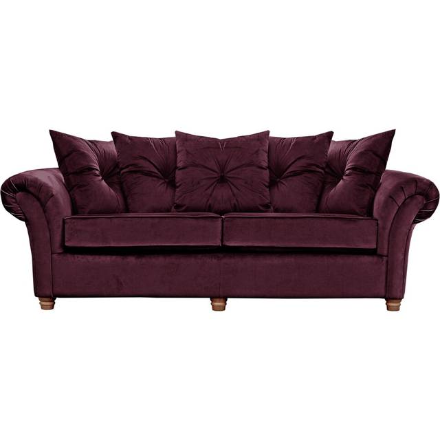 Lila 3 Seater Sofa - Aubergine (92cm H X 213cm W X 93cm D)