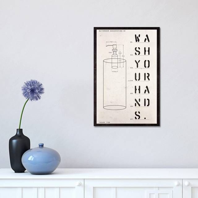 Soap Dispenser Patent Print - Graphic Art Print on Canvas - No Frame (45.72cm H x 30.48cm W x 1.91cm D)