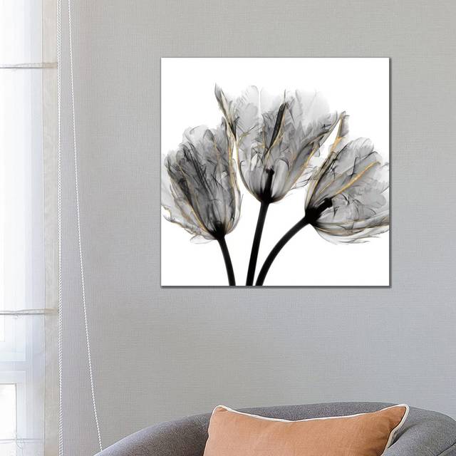 Gold Embellished Tulips III by Albert Koetsier - Wrapped Canvas Graphic Art (66.04 cm H x 66.04 cm W x 3.175 cm D)