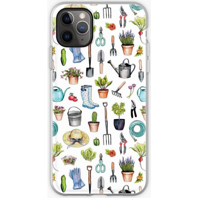 Phone Case Garden Gear Spring Gardening Pattern w Garden Tools Supplies for iPhone Samsung 14 13 12 11 Plus Pro Max Galaxy S23 S22 Ultra Note 20 10