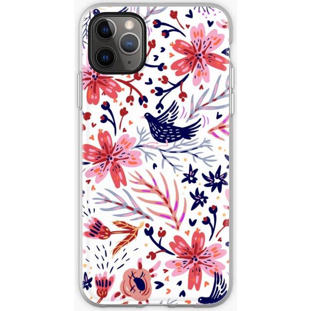 Phone Case Birds and Flowers Flowerpattern for iPhone Samsung 14 13 12 11 Plus Pro Max Galaxy S23 S22 Ultra Note 20 10