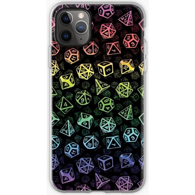 Phone Case D20 Dice Set Pattern (Rainbow) for iPhone Samsung 14 13 12 11 Plus Pro Max Galaxy S23 S22 Ultra Note 20 10