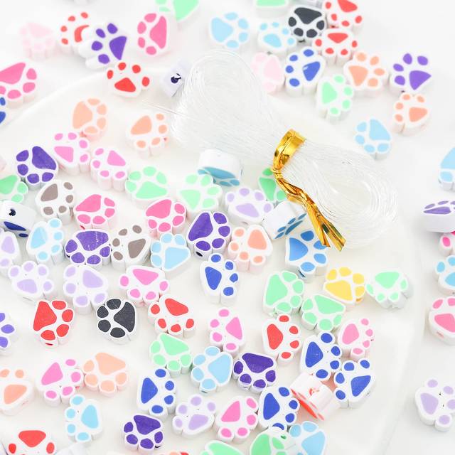 100pcs Mixed Polymer clay Spacer Beads for Women girls Jewelry Making