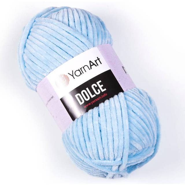 Yarn Art Dolce Yarn 100% MicroPolyester Velvet Blanket Amigurumi Super Bulky :6 Baby Chenille Yarn 1 Skein  749-BABY Blue