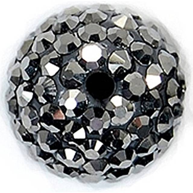 RUBYCA Pave Czech Crystal Disco Ball Clay Beads fit Shamballa Jewelry (20pcs  10mm  Hematite Grey)