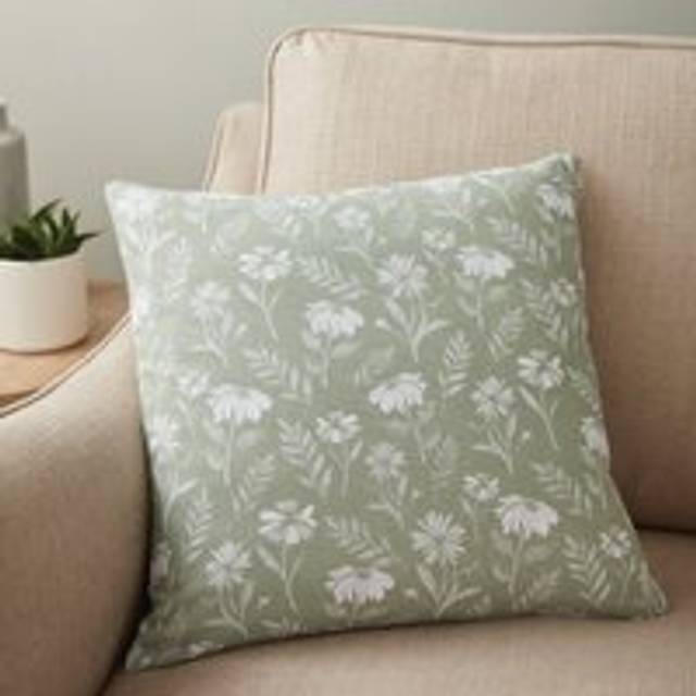 Timeless Floral Print Cushion Cover - Sage