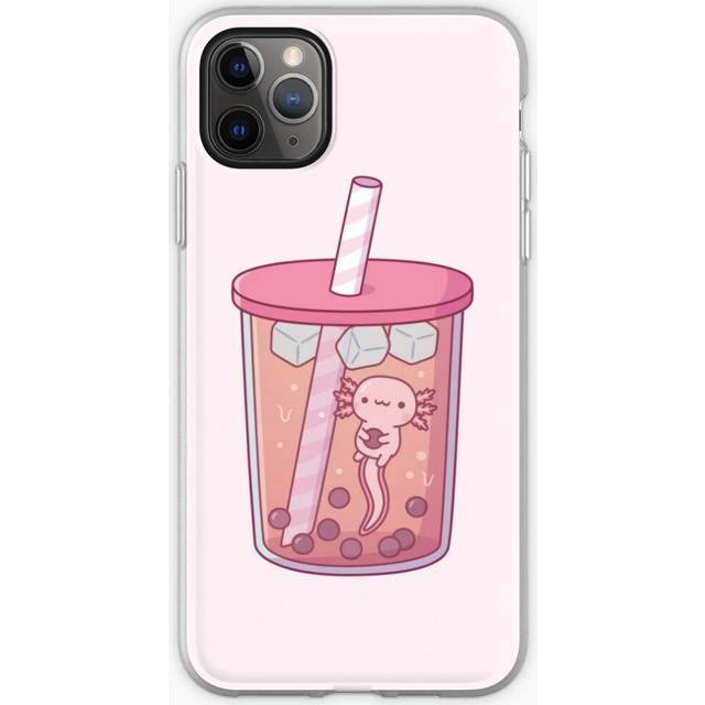 Phone Case Cute Axolotl Swimming In Bubble Tea for iPhone Samsung 14 13 12 11 Plus Pro Max Galaxy S23 S22 Ultra Note 20 10