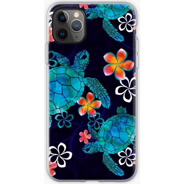 Phone Case Sea Turtle with Flowers for iPhone Samsung 14 13 12 11 Plus Pro Max Galaxy S23 S22 Ultra Note 20 10