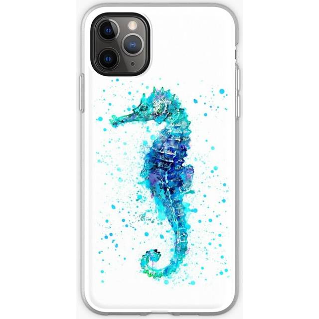 Phone Case Blue Watercolor Seahorse for iPhone Samsung 14 13 12 11 Plus Pro Max Galaxy S23 S22 Ultra Note 20 10